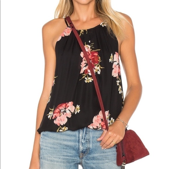 Joie Anatase Artisinal Silk Floral Halter Top boho Y2K